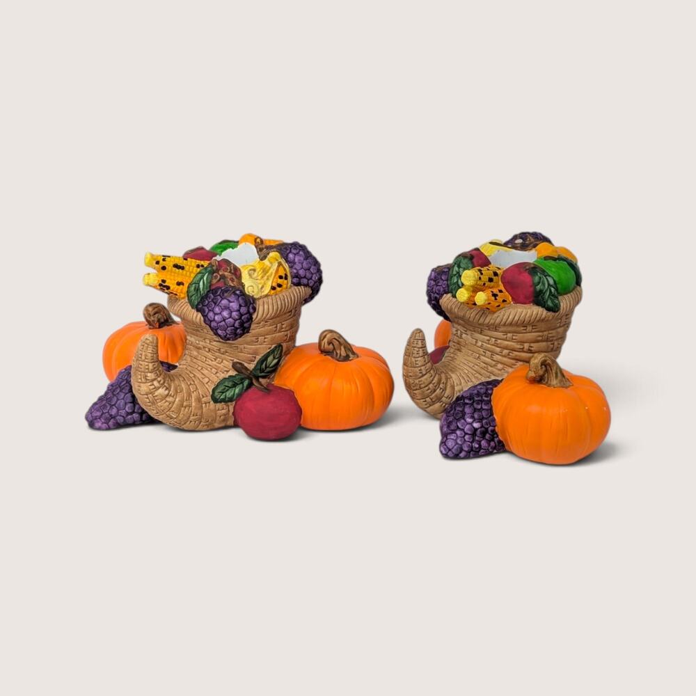 Vintage Partylite Ceramic Cornucopia Taper Candle Holders
